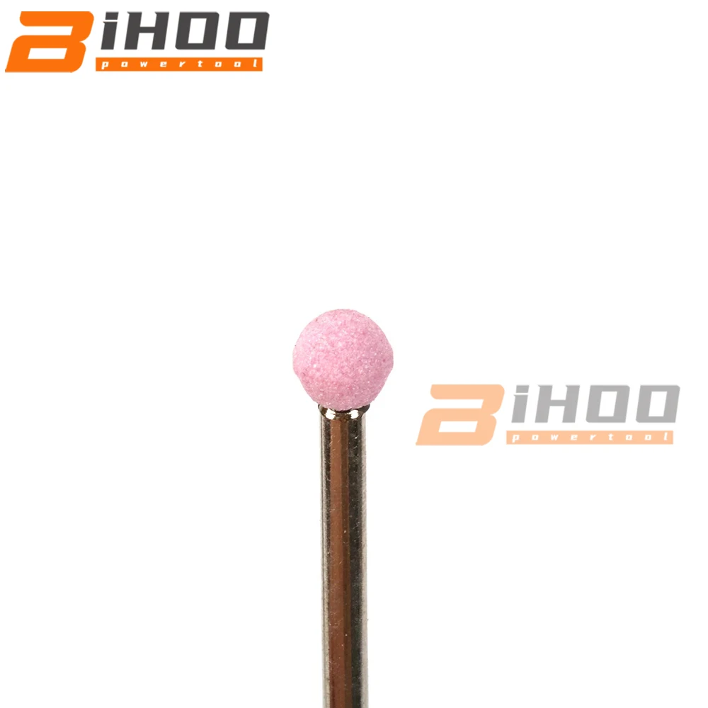 

100Pcs 6mm Ball Shape Ceramic Mounted Grinding Head with 1/8" Shank Burrs Bits Rotary Tools for Polishing Wood, Plastic, Metal