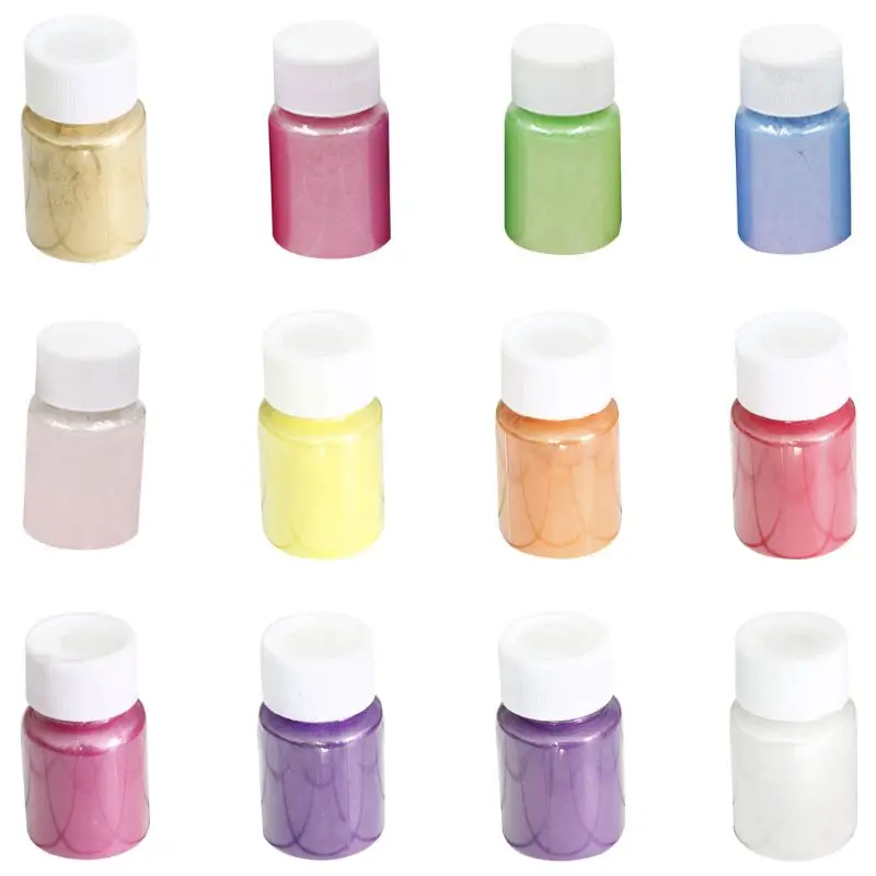

12 Pcs/set DIY Crafts Jewelry 12-color Pearl Powder Pigment Crystal Epoxy Filler Material Slime Mud Colorant