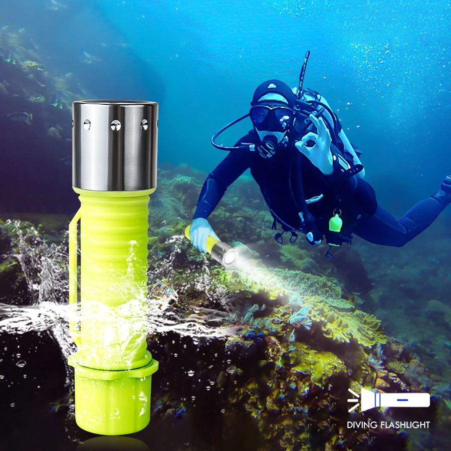 Фонарик T6 L2 для дайвинга светодиодный фонафонарь с аккумулятором 18650 фонарик