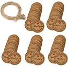 Ярлыки круглые из натуральной крафтовой бумаги, 100-300 шт., декоративные ярлыки