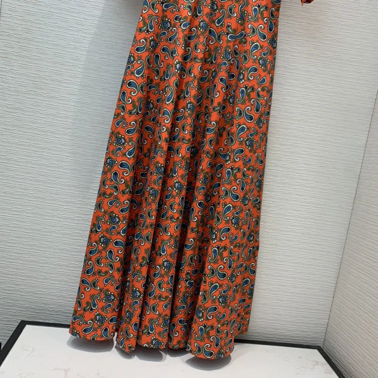 

2020 New Vintage Style Print V-Neck Omighty Half Empire Sexy Dress for Lady Free Shipping