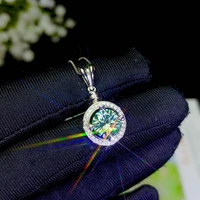 boeycjr 925 silver 1ct2ct blue moissanite vvs engagement elegant wedding pendant necklace for women anniversary gift