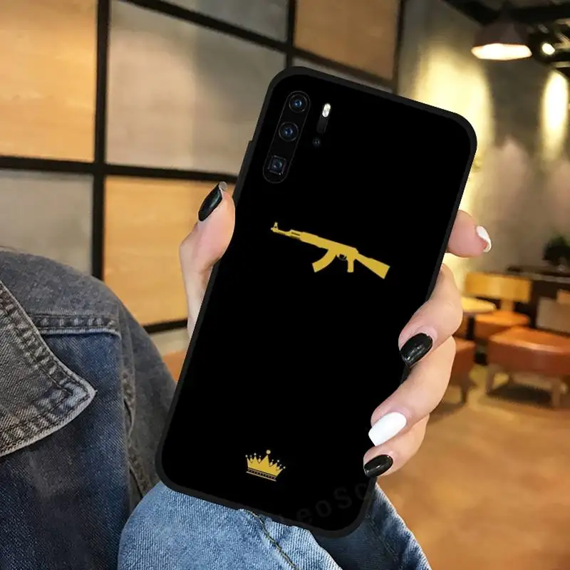 

AK47 Gun Phone Case For Huawei Y5 Y6 II Y7 Y9 PRIME 2018 2019 NOVA3E P20 PRO P10 Honor 10