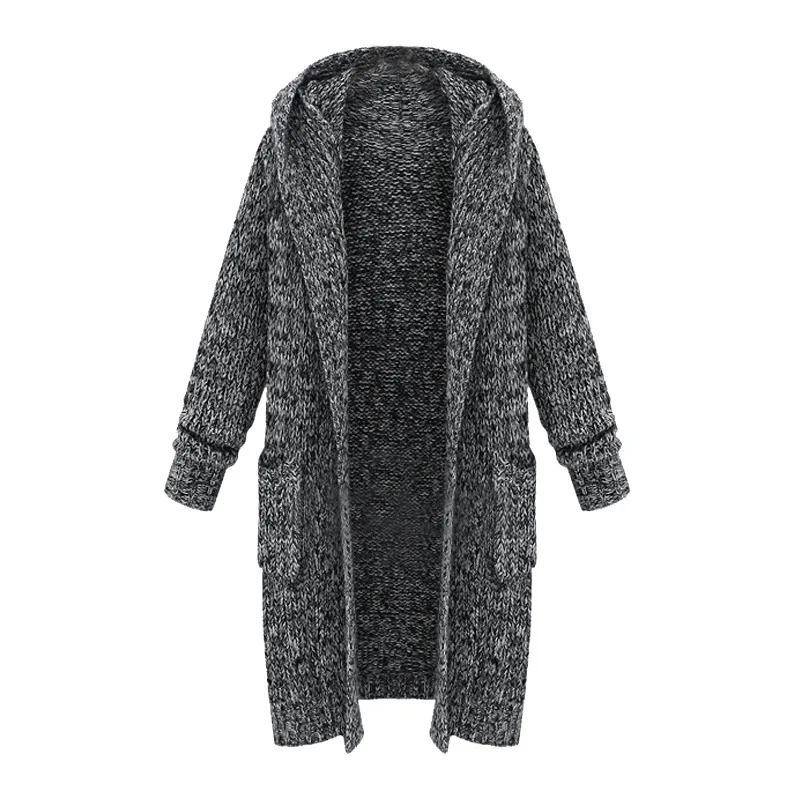 

Fast Selling Women's Medium Long Hooded Cardigan Sweater Coat