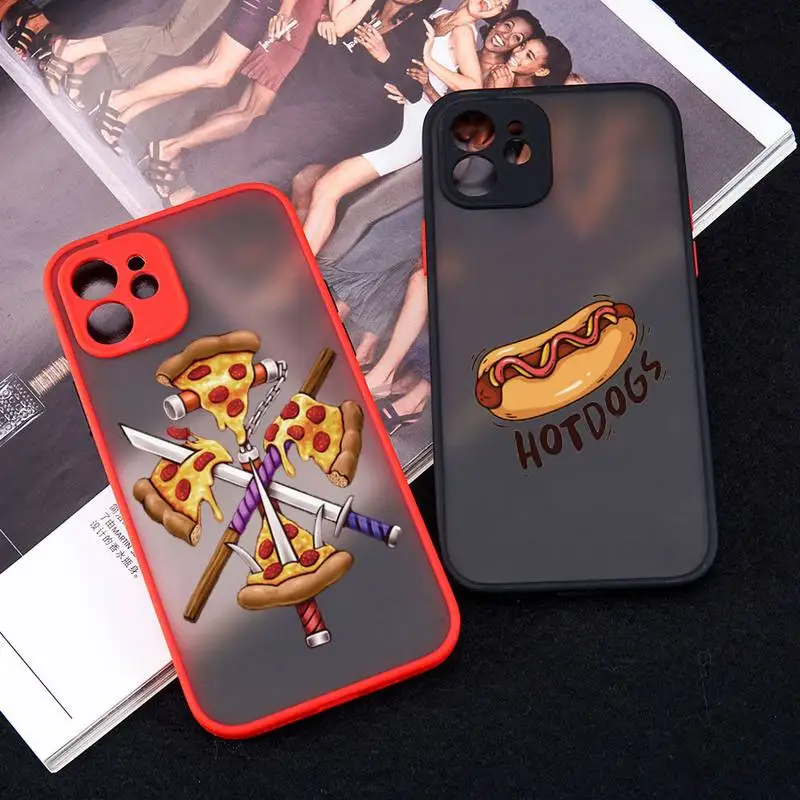 

Pizza hamburger delicious Food Phone Case matte transparent For iphone 11 12 13 6 s 7 8 plus mini x xs xr pro max cover