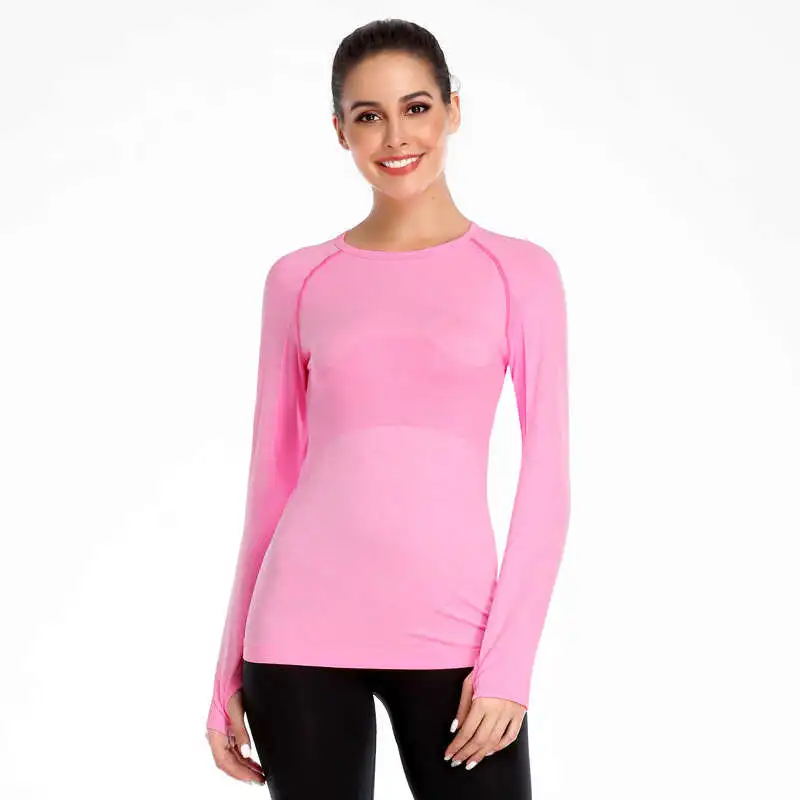 Модные футболки для женщин повседневные женские с длинным рукавом и круглым