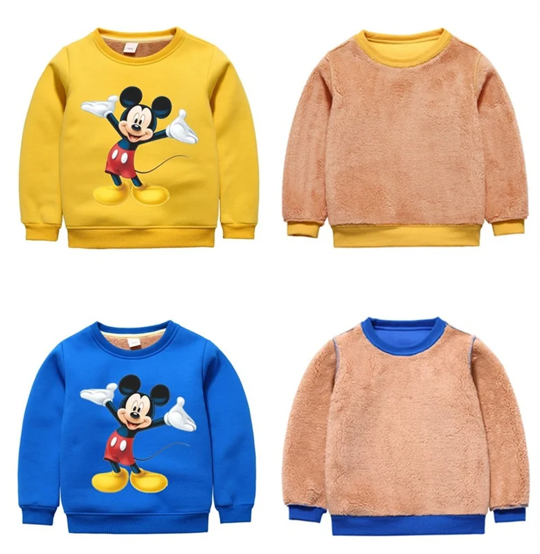 Детская одежда с Микки Маусом шерстяная рубашка круглым вырезом и рисунком
