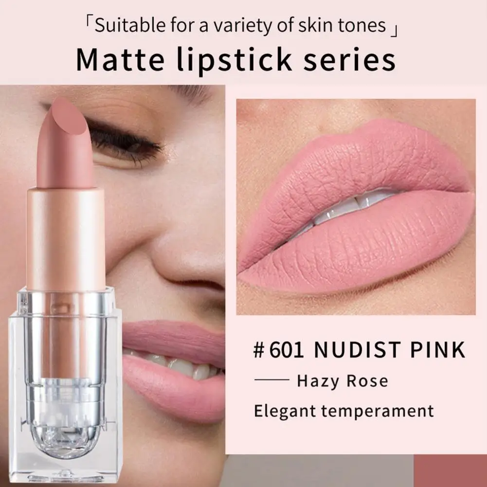 Матовая губная помада розового цвета водостойкая стойкая Косметическая