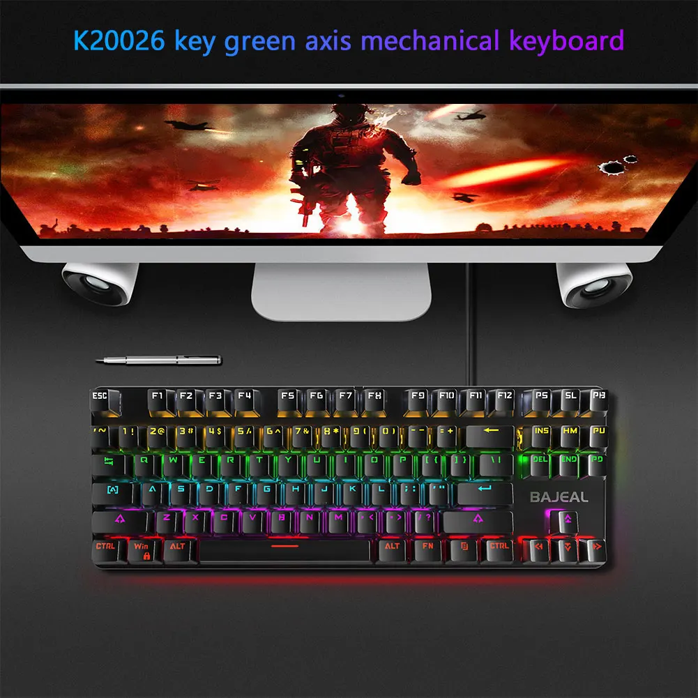 Клавиатура K200 Механическая игровая 1 6 м 353*126*35 мм с подсветкой 87 клавиш синий