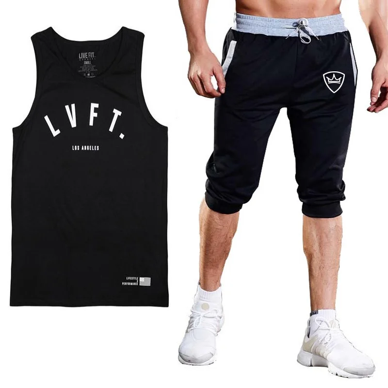 Брендовые мужские спортивные костюмы штаны для бега + футболки мужской