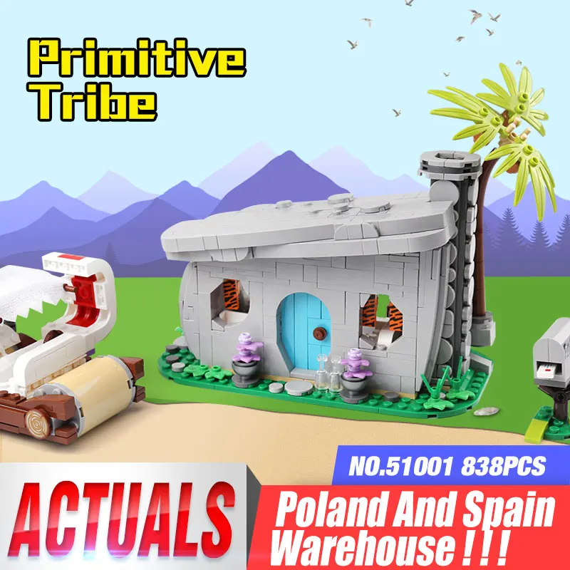 51001 коллекционные игрушки Flintstones, конкурентоспособные с 21316 модельными блоками, детские игрушки, развивающие рождественские подарки
