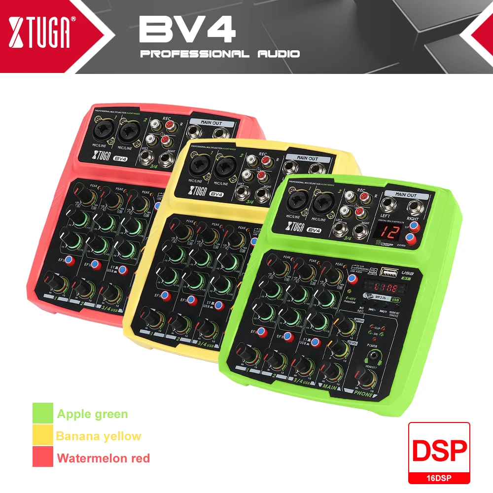 XTUGA 4 канала аудио миксер Многофункциональный ПК интерфейс микшерная консоль