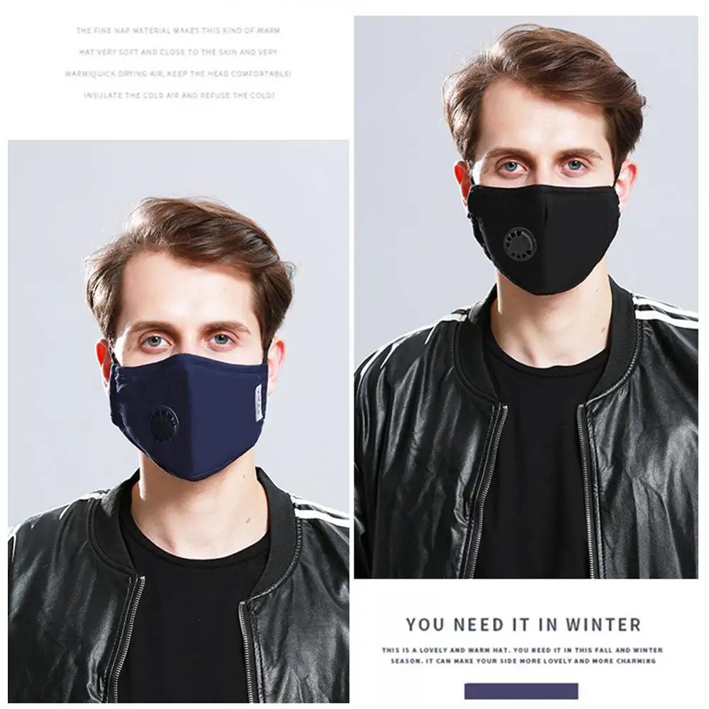 Защитная маска PM2.5 для рта респиратор от пыли хлопковые маски унисекс с клапаном