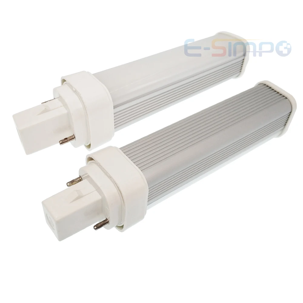 Светодиодный plc светильник 9 Вт 11 Вт 2 pin G24D Светодиодный PL лампа 4pin G24Q Замена 2U CFL CE RoHS холодный белый 4000K 3000K светодиодный горизонтальный штекер лампы