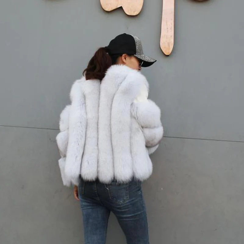 Куртка из 2020 натурального меха женская зимняя теплая шуба лисьего Лисьего |
