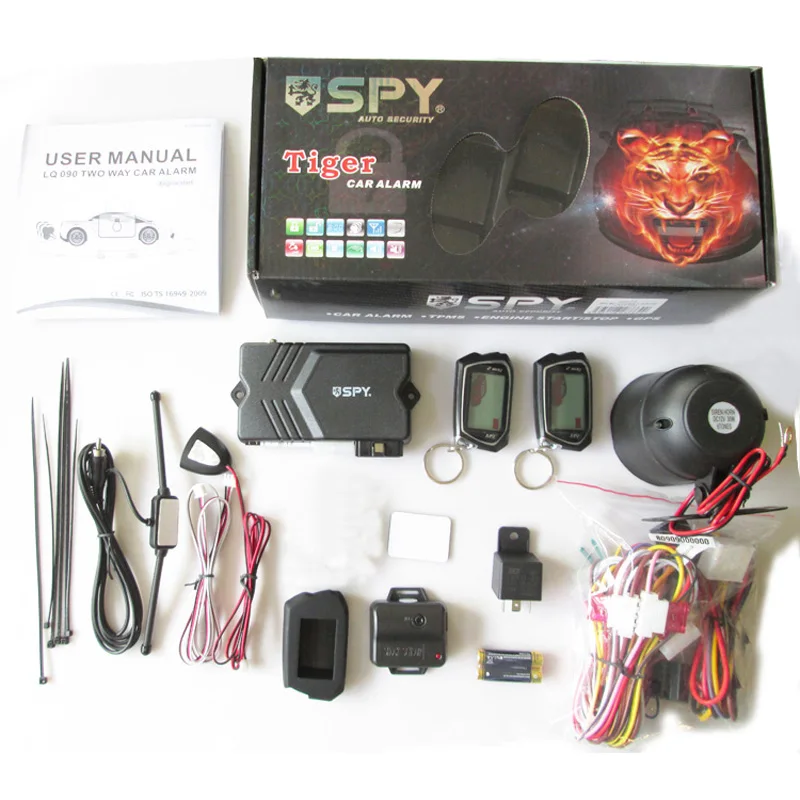 SPY Universal Two Way Car Alarm System Lcd Remote Engine Start Stop | Burglar