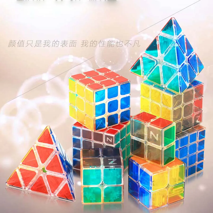 

ZCUBE Transparent Puzzle Magic Cube 5x5 4x4x4 3x3x3 2x2x2 Pyramid Cubo Magico Educational Toys for Children