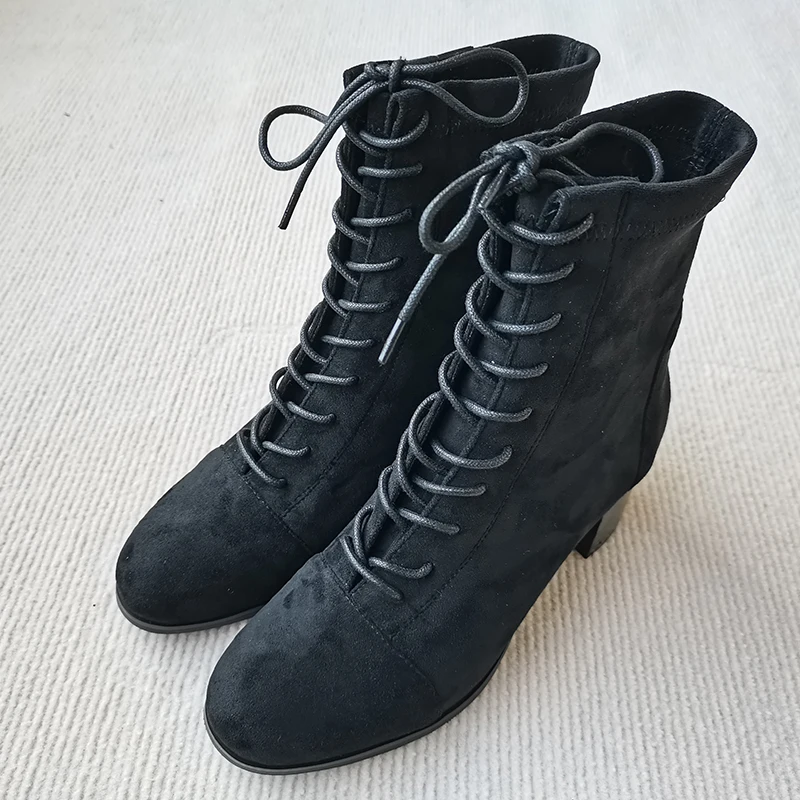 

INS HOT Women Ankle boots plus size 22-26.5cm length Suede upper stretch boots autumn and winter women boots fashion outdoor