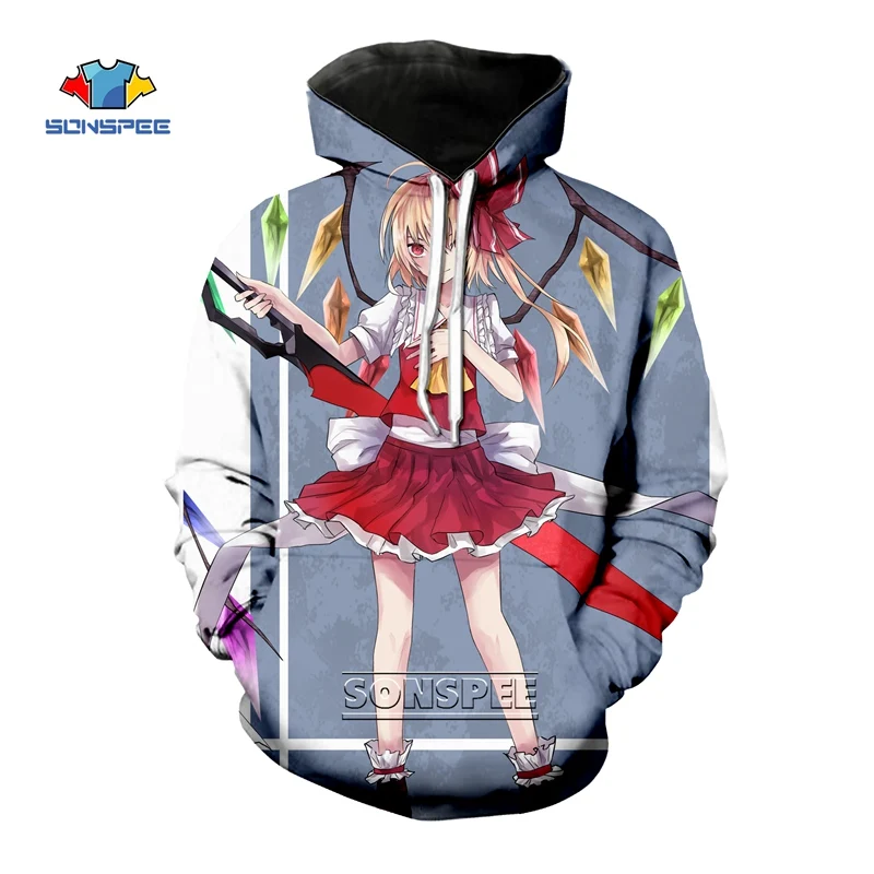 SONSPEE женщины аниме TouHou Project Толстовка 3D принт Японская уличная одежда Аниме