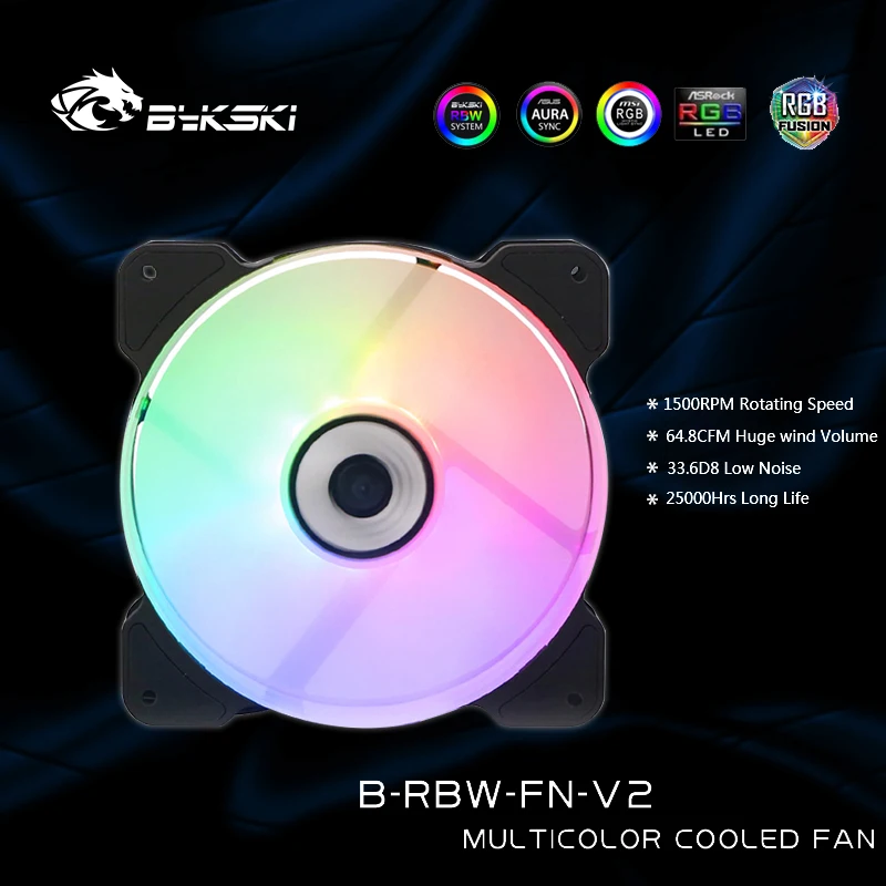 Bykski B RBW FN V2 RGB PC чехол Охлаждающие вентиляторы 5 в 3PIN бесшумные 120x120x25 мм вентилятор