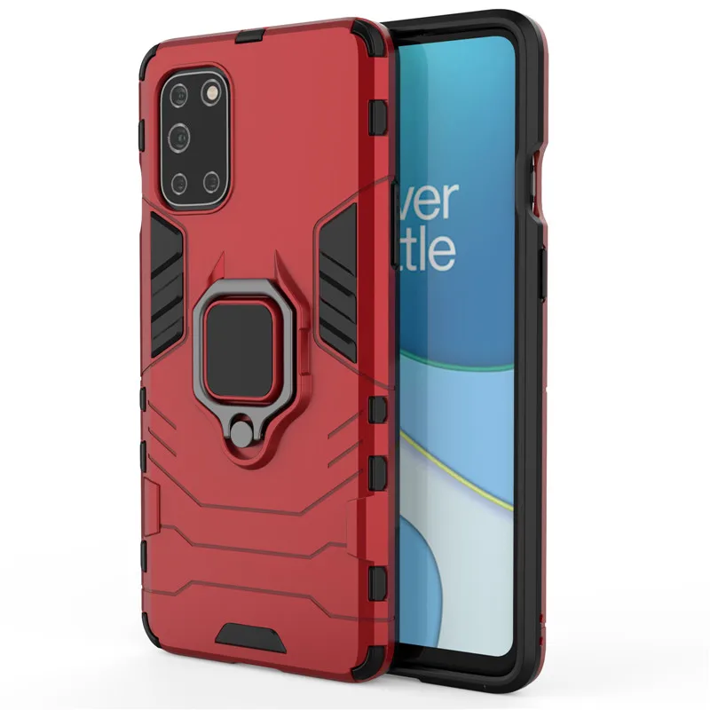 Shockproof Bumper For OnePlus 8T Case For OnePlus 8T 8 7 Pro Silicone Armor Hard PC Stand Protective Phone Cover For OnePlus 8T