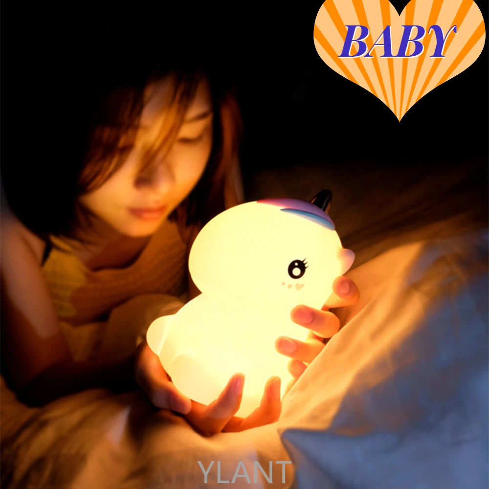 

Usb Led Silicone Unicorn Night Light Veilleuse Baby Kids Children Touch Sensor Dinosaur Lamp Rechargeable Bedroom Home Decor Toy