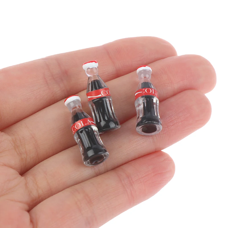 

3pcs mini coke drinks 1/12 dollhouse miniature food doll drinks play kitchen toy