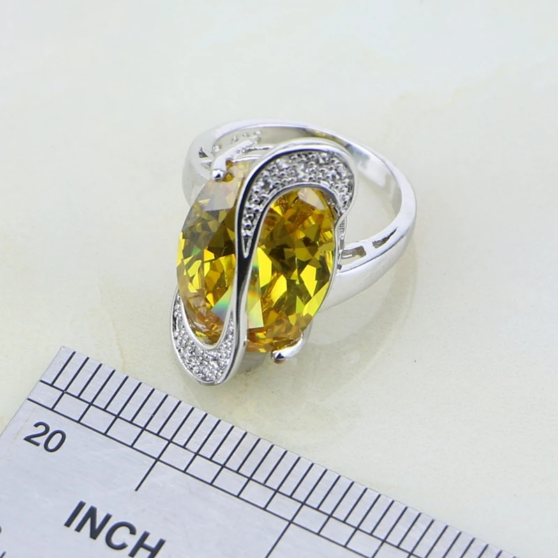 Модные желто белые австралийские кристаллы 4 шт 925 серебряные ювелирные наборы