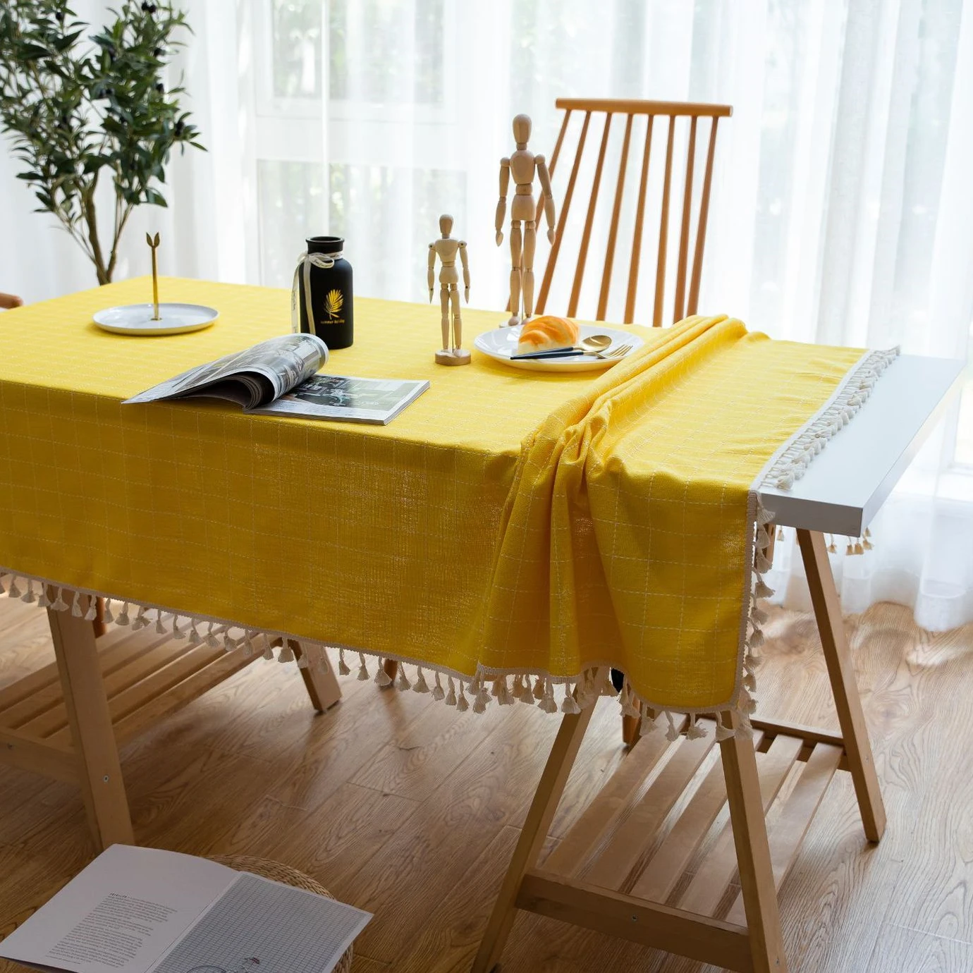 Скатерть для обеденного стола в скандинавском стиле прямоугольная ткань из