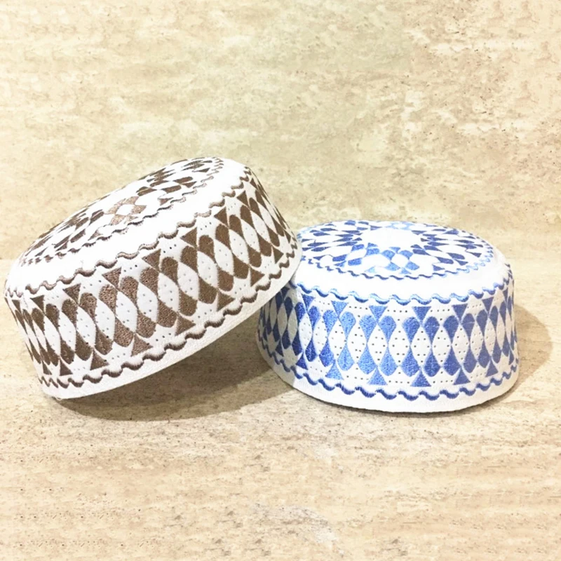 

Мусульманская мусульманская шапочка для молитвы унисекс, мужские взрослые Хлопковые вязаные шапки, однотонная повседневная мужская Повсе...