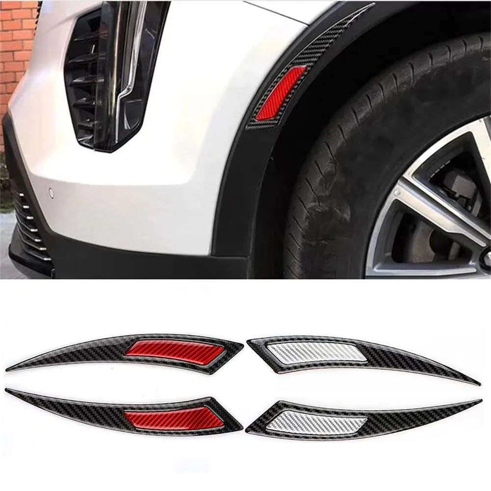 

2Pcs Car Reflective Stickers Wheel Rim Eyebrow Protective Sticker Warning Tape Carbon Fiber Adhesive For Car, Anti-scratch Strip