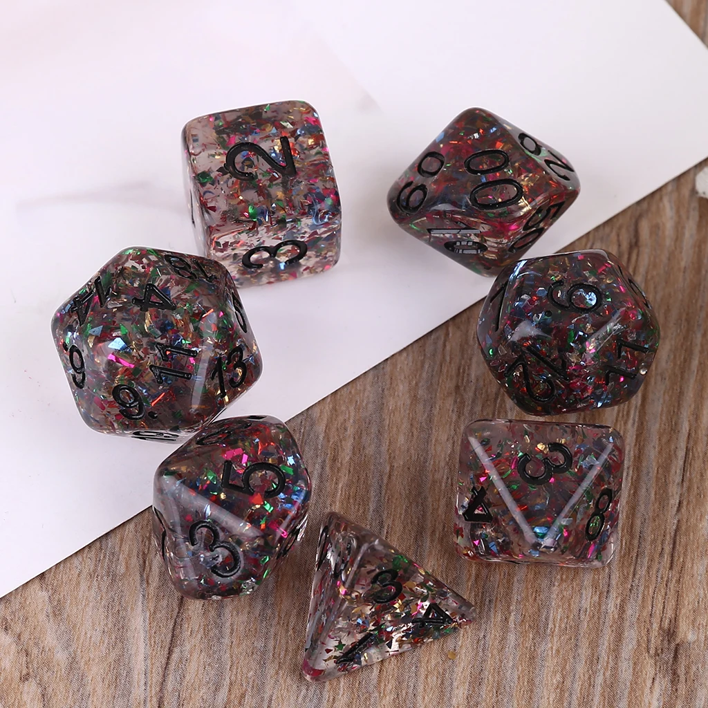 

Brand New High Quality 7pcs/set Polyhedral Irregular Multi Sides Numbers Dice Role Playing Board Game for Bar Pub Club Party