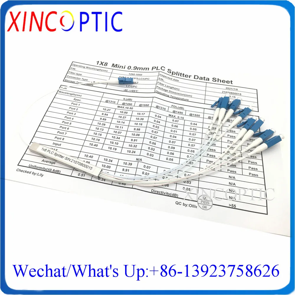10 шт. 8Ch блокирующий ПЛК-Сплиттер 1x 8 стальная трубка 0 9 мм G657A2 см с ST/FC/SC/LC/APC