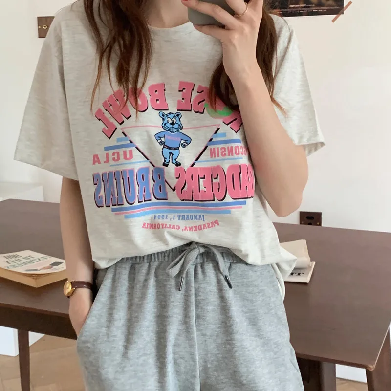 Белая футболка новинка Женский Топ с коротким рукавом подходящая ко всему летняя