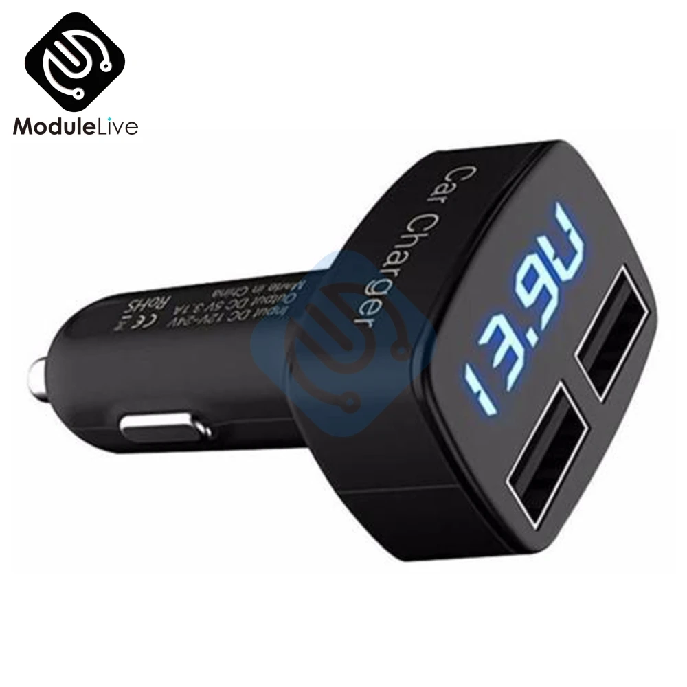 Цифровой вольтметр 4 в 1 светодиодный амперметр постоянного тока 5 В 3.1A термометр