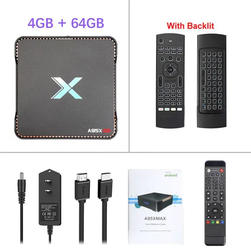 ТВ приставка Android 8,1 A95X MAX Amlogic S905X2 Четырехъядерный 4K Смарт ТВ приставка 2,4G& 5GHz двойной Wifi 1000M BT4.2 Запись видео медиаплеер - Цвет: 4GB 64GB MX3 Backlit