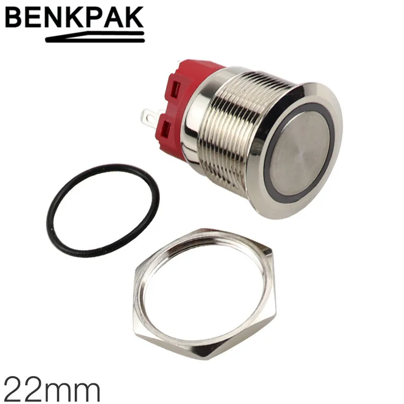 Светодиодная лампа в металлическом корпусе 22 мм с кнопкой включения и запуска