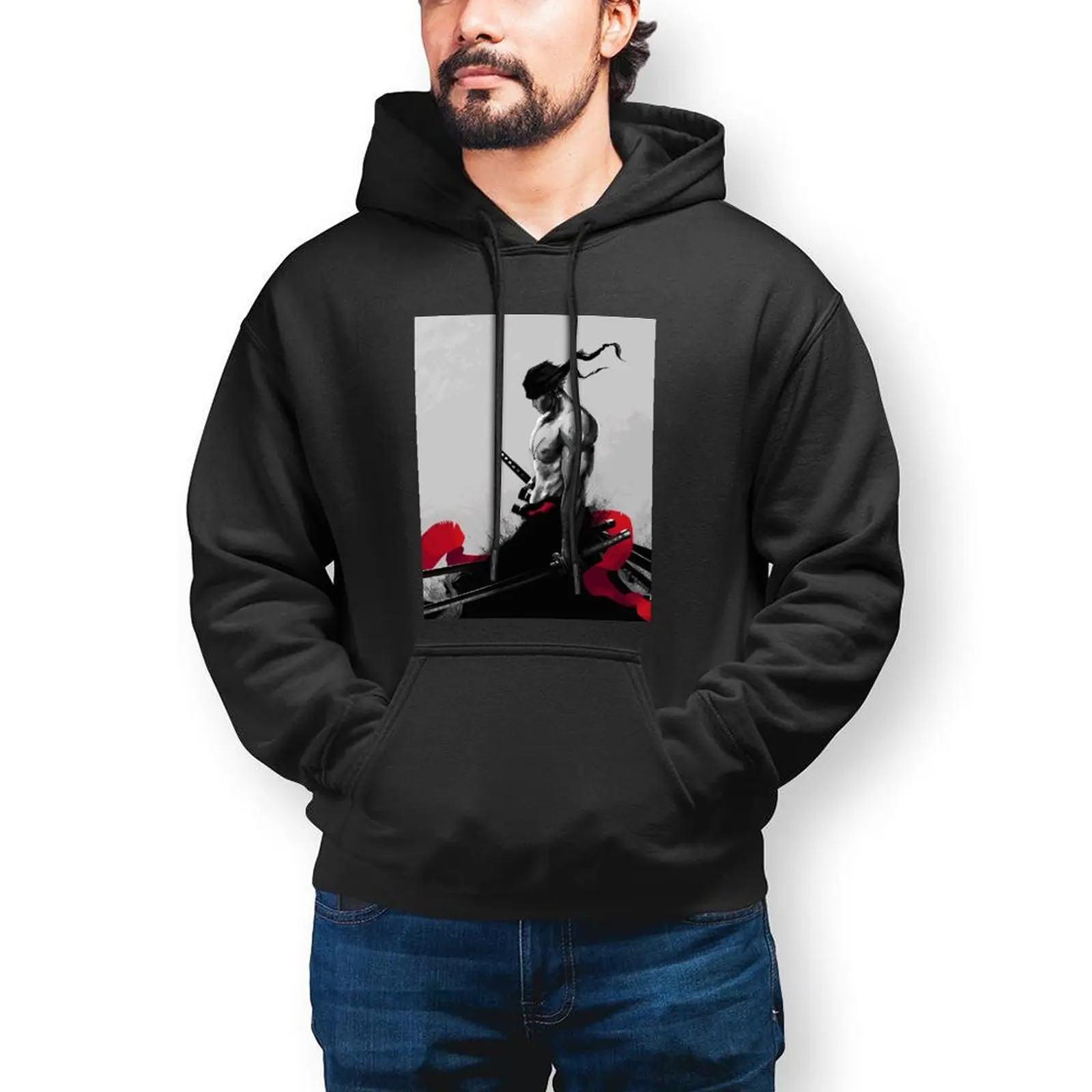 

Bandai цельный Зоро ророноа самурайский худи аниме уличные осенние толстовки крутые длинные искусственные мужские