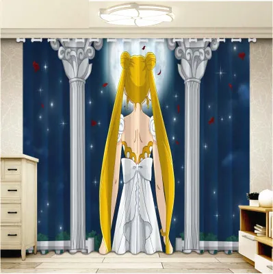 Занавески на окна с рисунком аниме 2 панели в комплекте занавески из ткани