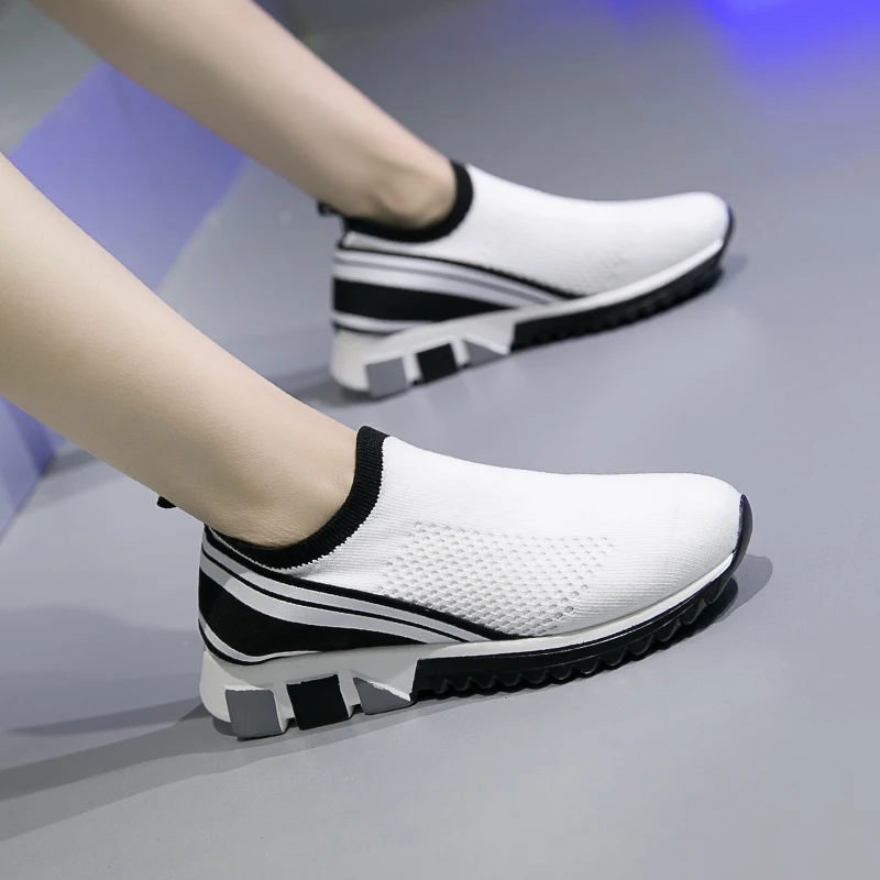 

Women's Ladies Ankle Shoes Flat Loafers Crystal Fashion Bling Sneakers Casual Ladies Slip On Breathable Casual Shoes #44
