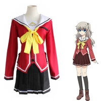 anime charlotte tomori nao yusa nishimori school uniform cosplay costumes full set sailor suit top skirt bow tie
