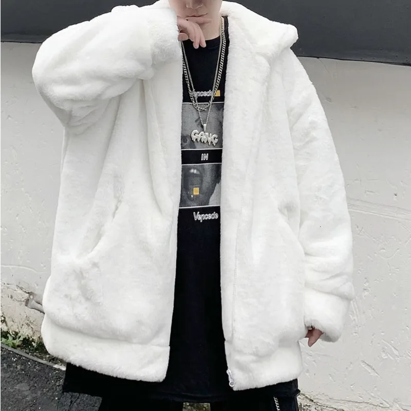 Winter Thicken Plus Fleece Jacket Men's Parka Warm Fashion Casual Hooded Coat Men Streetwear Loose Korean Short Coat Men Clothes
