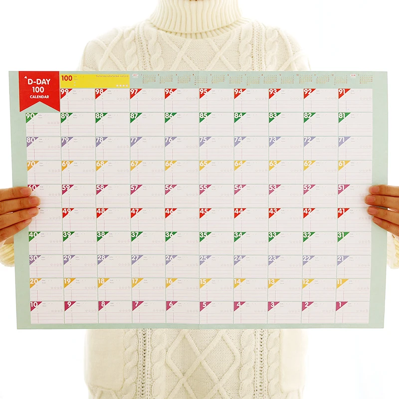 Календарь 2020 календарь 100 дней с обратным отсчетом График обучения ежедневник