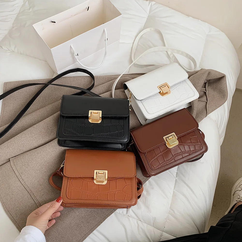 

Женские модные маленькие сумки-мессенджеры через плечо с крокодиловым узором, однотонные повседневные дамские сумки-Кроссбоди из искусств...