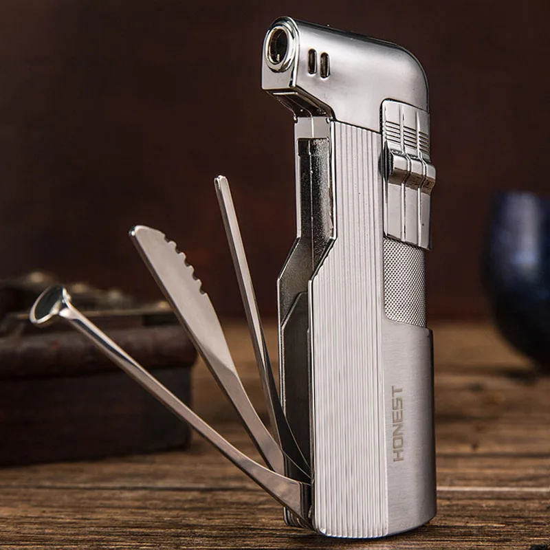 Многофункциональная газовая надувная зажигалка старая ретро нож для сигар