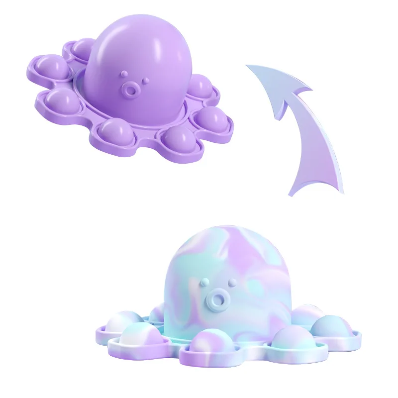 

Relieve Stress Fidget Toys Rainbow Octopus Push It Bubble Antistress Toys Children Sensory Toy To Relieve Autism Key Chain