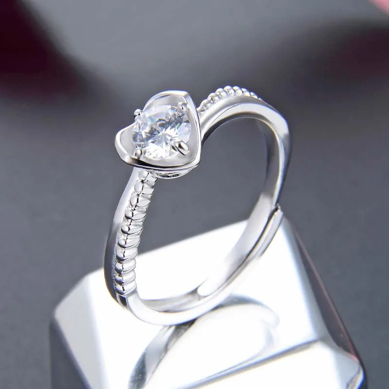 Bague Ringen S925 Серебряное кольцо для женщин сердце Корона дамы хвост кольцо Свадебные аксессуары подарок для подруги жены