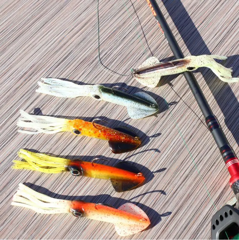 

Luminous/UV Squid Soft Bait New Built-in Lead Hook Octopus Squid Soft Bait Bionic Squid Fake Lure Bait Drop Shipping