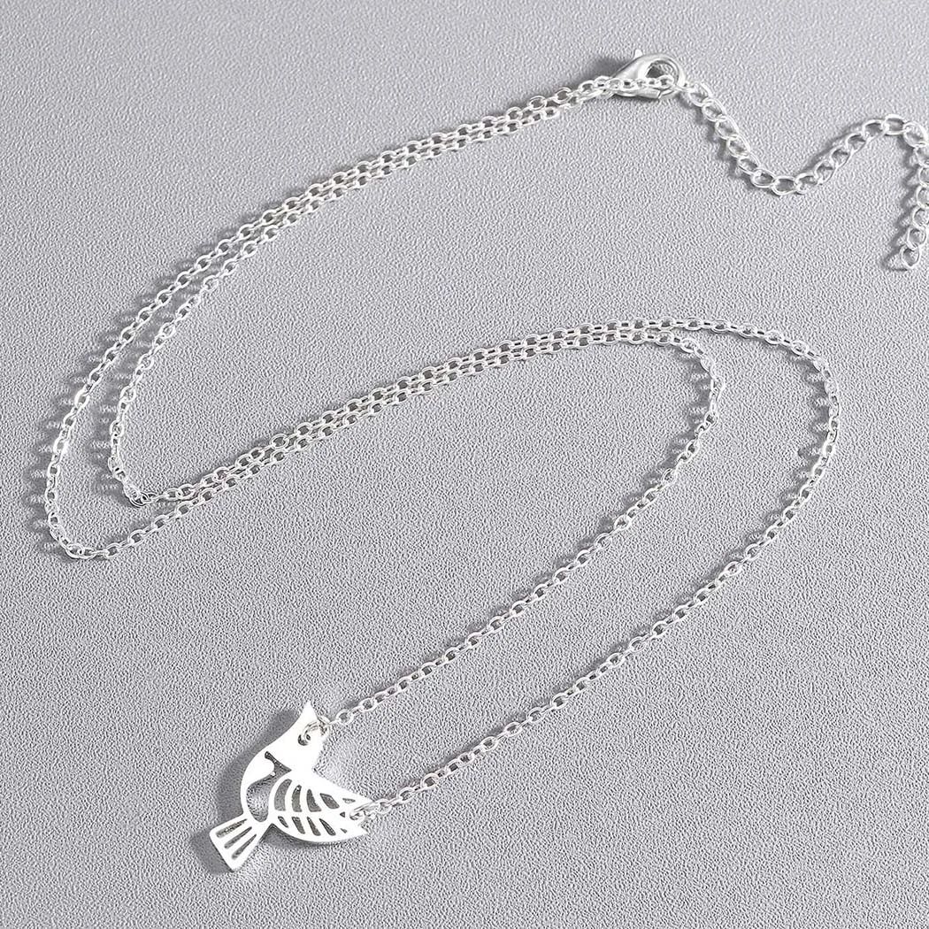 Kinitial Stainless Steel Bird Necklace for women Charm Animal Pendant Chain Necklaces &amp Pendants Chokers Fashion Collar Jewelry |