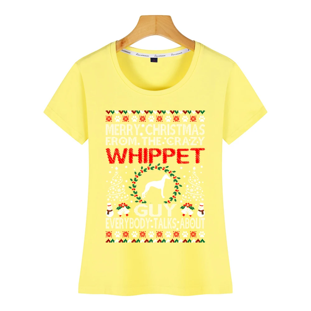 Топы футболка для женщин веселое Рождество с собачкой Гаем уродливый свитер